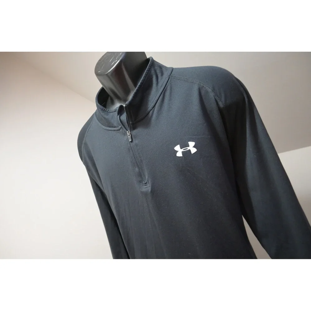 Under Armour Pullover Jacket Mens 3XL Black HeatGear 1/4 Zip Long Sleeve